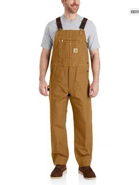 CARHARTT Men's Iconic R01 Duck Bib Overall Size 48X32 In Carhartt Brown